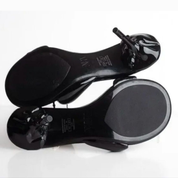 Zara Black Stiletto Heels with Matte Finish - Picture 5 of 9